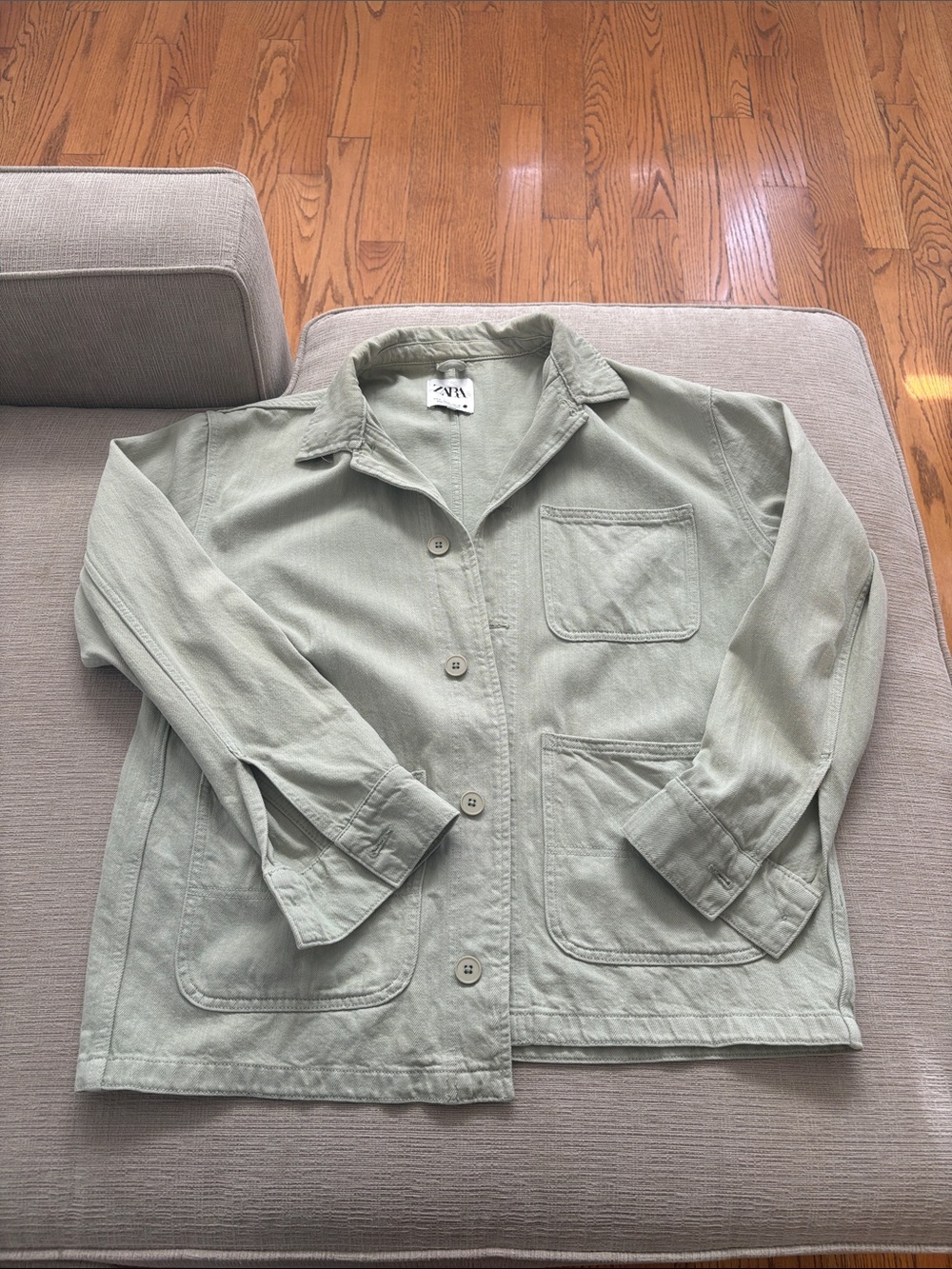 Zara Sage Green Utility Jacket